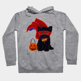 Halloween Kitten Dressed As A Superhero Costume Hoodie